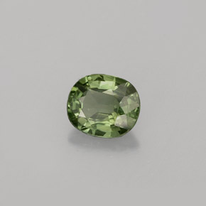 Saphir vert naturelle coupe ovale, 0,89 ct, VS