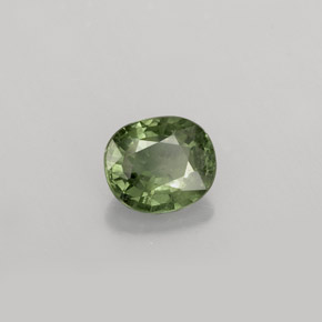 Saphir vert naturelle coupe ovale, 0,84 ct, VS