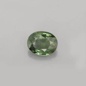 Saphir vert naturelle coupe ovale, 0,79 ct, VS