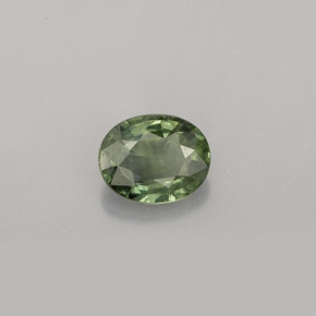 Saphir vert naturelle coupe ovale, 0,79 ct, VS