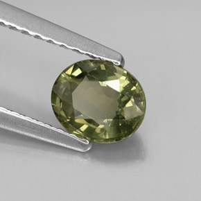 Saphir vert naturelle coupe ovale, 0,86 ct, VS