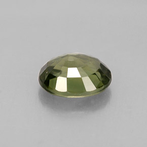 Saphir vert naturelle coupe ovale, 0,86 ct, VS