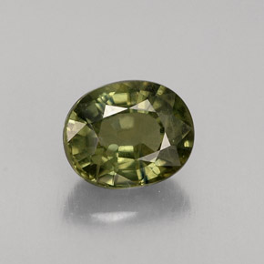 Saphir vert naturelle coupe ovale, 0,96 ct, VS