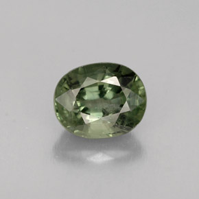 Saphir vert naturelle coupe ovale, 0,94 ct, VS