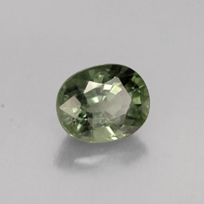 Saphir vert naturelle coupe ovale, 0,94 ct, VS