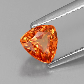 Saphir orange naturelle trillion, 0,91 ct, VVS-VS