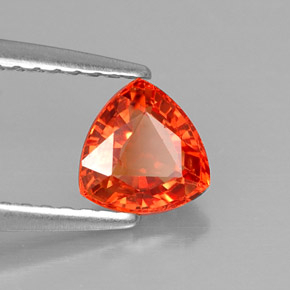 Saphir orange naturelle trillion, 0,90 ct, VVS-VS