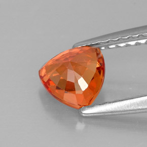 Saphir orange naturelle trillion, 0,90 ct, VVS-VS