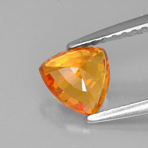 Saphir orange naturelle trillion, 0,88 ct, VVS-VS