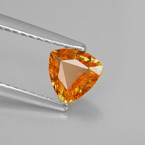 Saphir orange naturelle trillion, 0,63 ct, VVS-VS