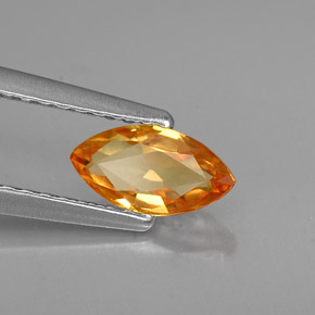 Saphir jaune naturelle marquise, 0,79 ct, VVS-VS