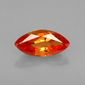 Saphir orange naturelle marquise, 0,97 ct, VVS