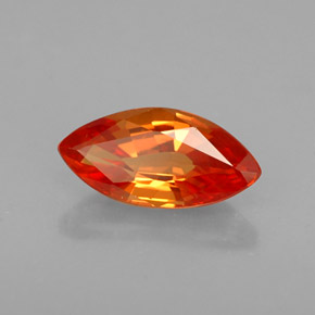 Saphir orange naturelle marquise, 0,97 ct, VVS