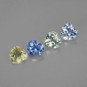 Achetez naturel ct multicolore saphir gems, forme de coeur, en provenance sri lanka (ceylan) chez gemselect. en stock, livraison internationale!