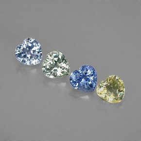 Achetez naturel ct multicolore saphir gems, forme de coeur, en provenance sri lanka (ceylan) chez gemselect. en stock, livraison internationale!