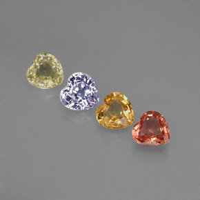 Achetez naturel 1,26ct multicolore saphir gems, forme de coeur, en provenance sri lanka chez gemselect. en stock, livraison internationale!