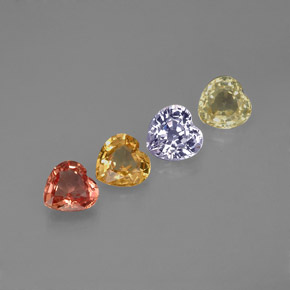 Achetez naturel 1,26ct multicolore saphir gems, forme de coeur, en provenance sri lanka chez gemselect. en stock, livraison internationale!
