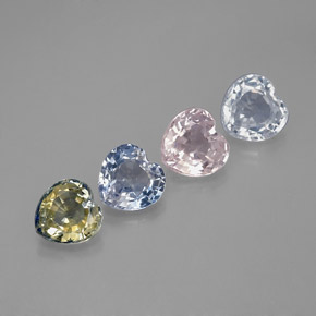 Achetez naturel 1,80ct multicolore saphir gems, forme de coeur, en provenance sri lanka chez gemselect. en stock, livraison internationale!