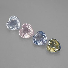 Achetez naturel 1,80ct multicolore saphir gems, forme de coeur, en provenance sri lanka chez gemselect. en stock, livraison internationale!