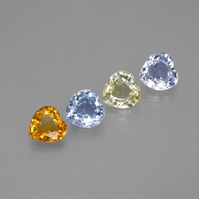 Achetez naturel 1,25ct multicolore saphir gems, forme de coeur, en provenance sri lanka chez gemselect. en stock, livraison internationale!