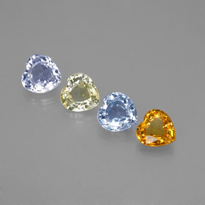 Achetez naturel 1,25ct multicolore saphir gems, forme de coeur, en provenance sri lanka chez gemselect. en stock, livraison internationale!
