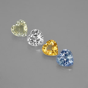 Achetez naturel 1,41ct multicolore saphir gems, forme de coeur, en provenance sri lanka chez gemselect. en stock, livraison internationale!