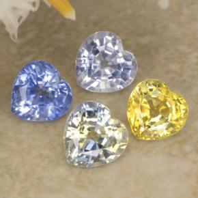 Achetez naturel 1,61ct multicolore saphir gems, forme de coeur, en provenance sri lanka chez gemselect. en stock, livraison internationale!
