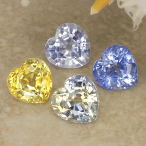 Achetez naturel 1,61ct multicolore saphir gems, forme de coeur, en provenance sri lanka chez gemselect. en stock, livraison internationale!