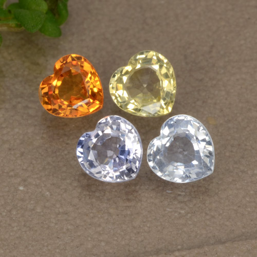 Achetez naturel 1,38ct multicolore saphir gems, forme de coeur, en provenance sri lanka chez gemselect. en stock, livraison internationale!