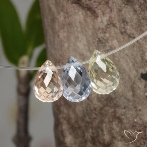 Achetez naturel 2,07ct multicolore saphir gems, briolette, en provenance tanzanie chez gemselect. en stock, livraison internationale!