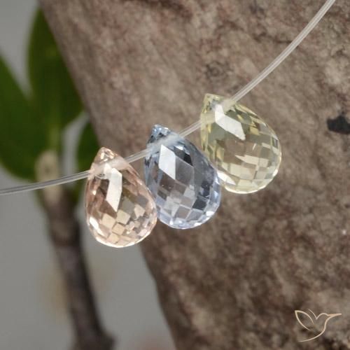 Achetez naturel 2,07ct multicolore saphir gems, briolette, en provenance tanzanie chez gemselect. en stock, livraison internationale!