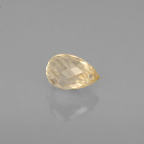 Saphir jaune naturelle briolette, 0,85 ct, VS