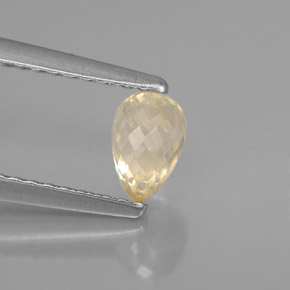 Saphir jaune naturelle briolette, 0,85 ct, VS