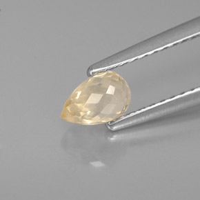 Saphir jaune naturelle briolette, 0,85 ct, VS