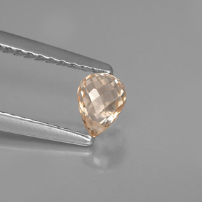 Saphir orange naturelle briolette, 0,57 ct, VVS-VS