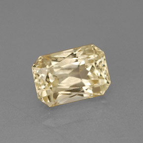 Saphir jaune naturelle taille émeraude, 1,81 ct, VVS