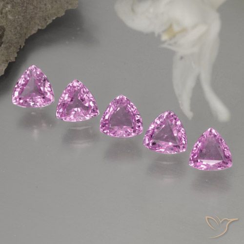1.38ctw Naturel Rose clair Saphir, Trillion, VVS-VS