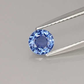 Saphir bleue naturelle coupe roude, 0,59 ct, VS