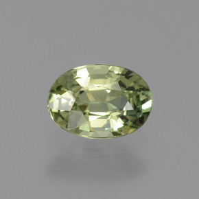 Saphir vert naturelle coupe ovale, 0,63 ct, VVS-VS