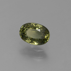 Saphir vert naturelle coupe ovale, 0,71 ct, VVS-VS