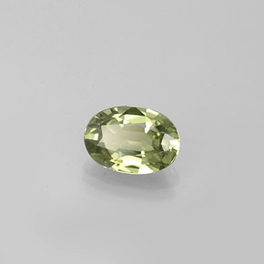 Saphir vert naturelle coupe ovale, 0,57 ct, VVS