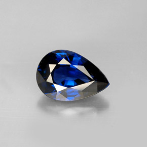 Saphir bleue naturelle en forme de poire, 1,19 ct, VVS