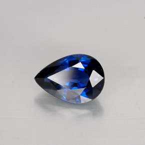 Saphir bleue naturelle en forme de poire, 1,19 ct, VVS