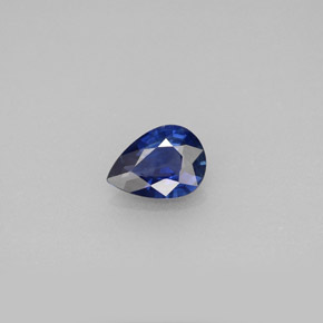 Saphir bleue naturelle en forme de poire, 0,71 ct, VS