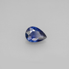 Saphir bleue naturelle en forme de poire, 0,71 ct, VS
