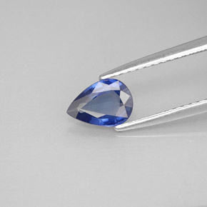 Saphir bleue naturelle en forme de poire, 0,62 ct, VVS