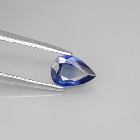 Saphir bleue naturelle en forme de poire, 0,62 ct, VVS
