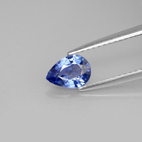 Saphir bleue naturelle en forme de poire, 0,81 ct, VVS