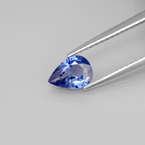 Saphir bleue naturelle en forme de poire, 0,65 ct, VVS