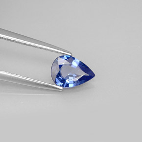 Saphir bleue naturelle en forme de poire, 0,65 ct, VVS
